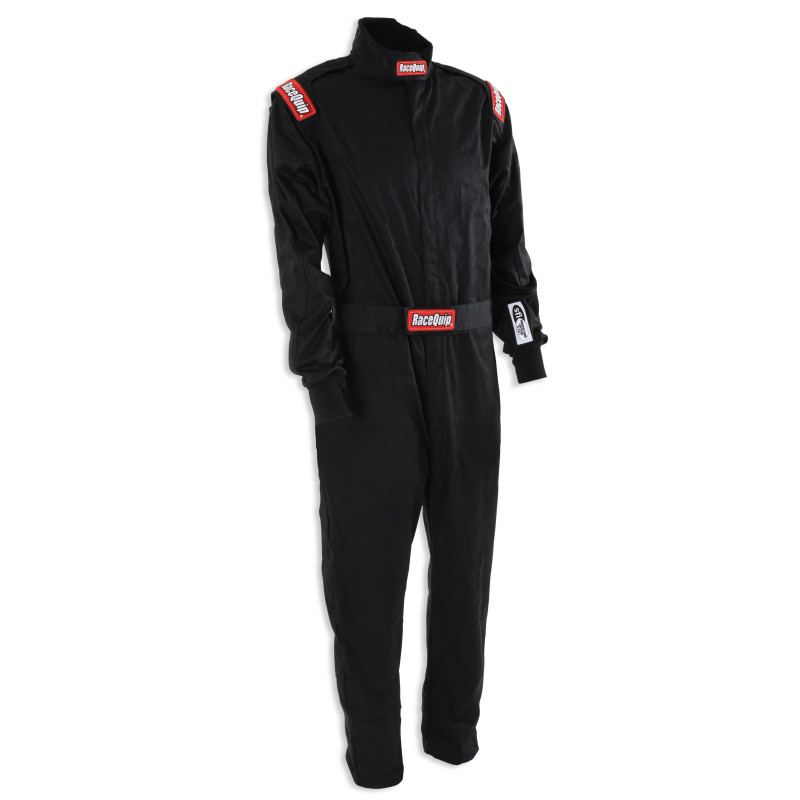 RaceQuip Black Chevron-1 Suit - SFI-1 M Tall - 130904RQP Photo - out of package