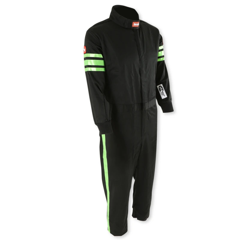 RaceQuip Green Trim SFI-1 JR. Suit - Kids XL - 1950796RQP Photo - out of package