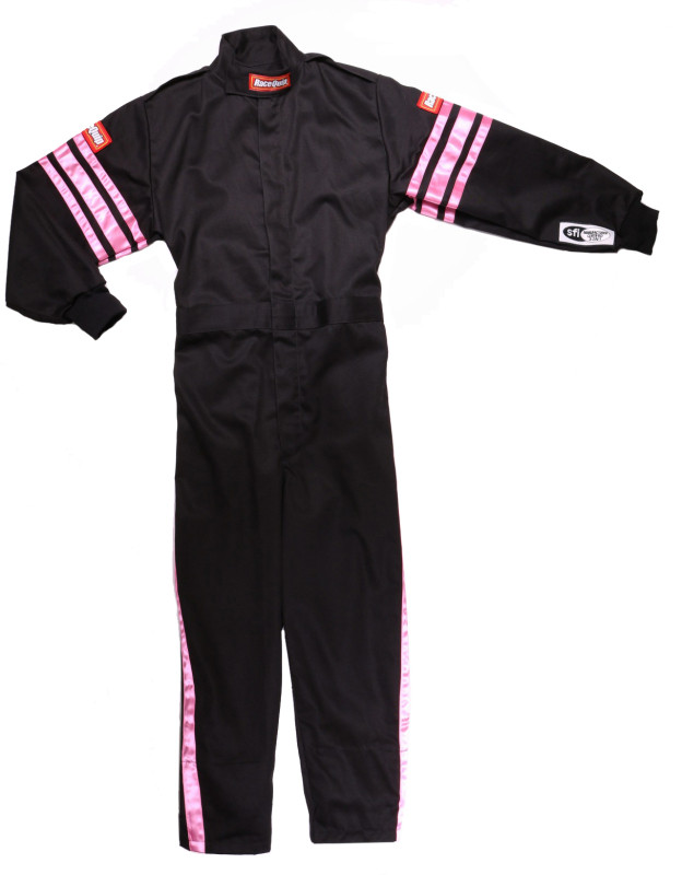 RaceQuip Pink Trim SFI-1 JR. Suit - Kids XL - 1950896RQP Photo - out of package