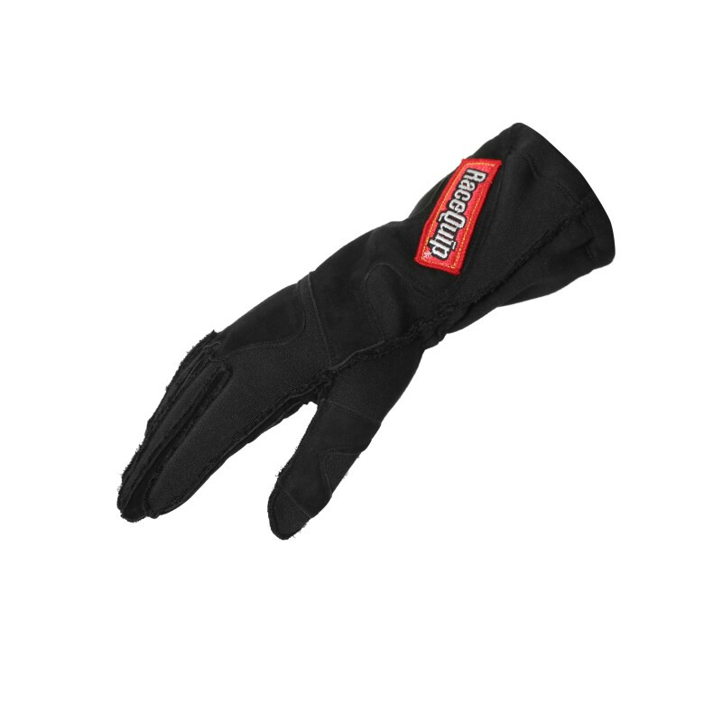 RaceQuip 356 Series 2 Layer Nomex Outseam Race Gloves SFI 3.3 / 5 All Black Large - 356905RQP Photo - out of package