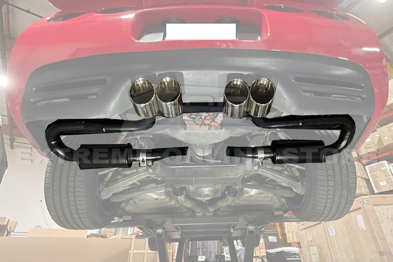 EOS Axleback Exhaust System w. Quad Tips C5 Corvette (EXTMD065BLK)