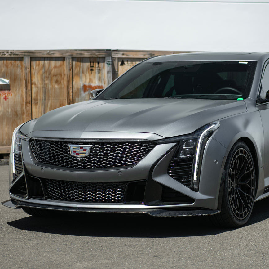 EOS Carbon Fiber Front Splitter - 2025+ Cadillac CT5-V Blackwing (FLIP-1435-DRYCF)