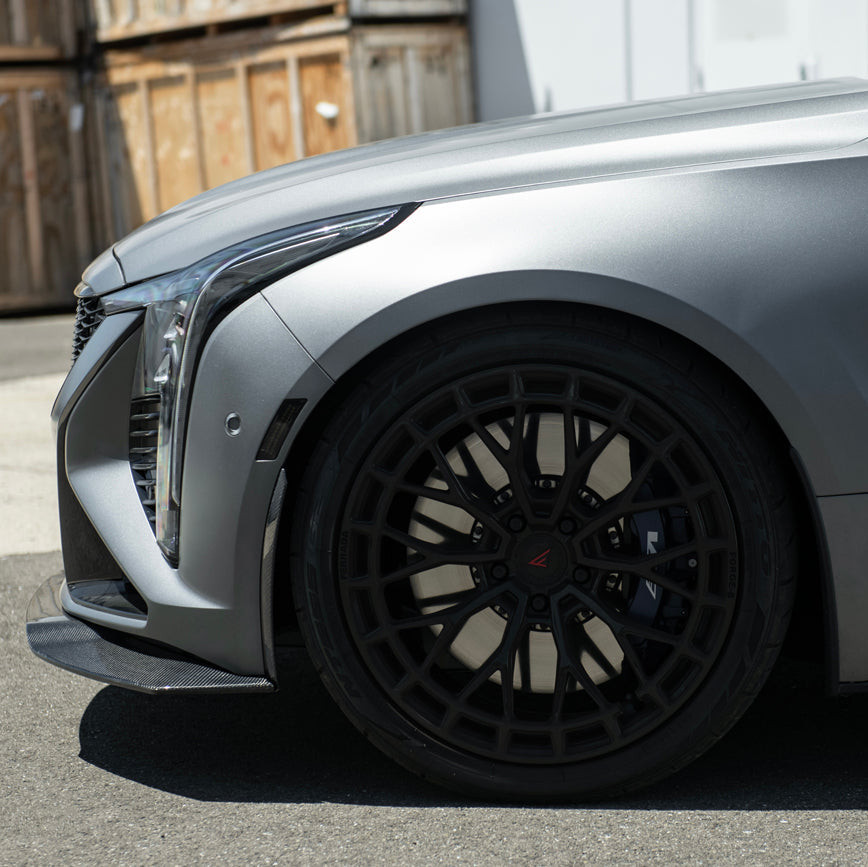 EOS Carbon Fiber Front Splitter - 2025+ Cadillac CT5-V Blackwing (FLIP-1435-DRYCF)