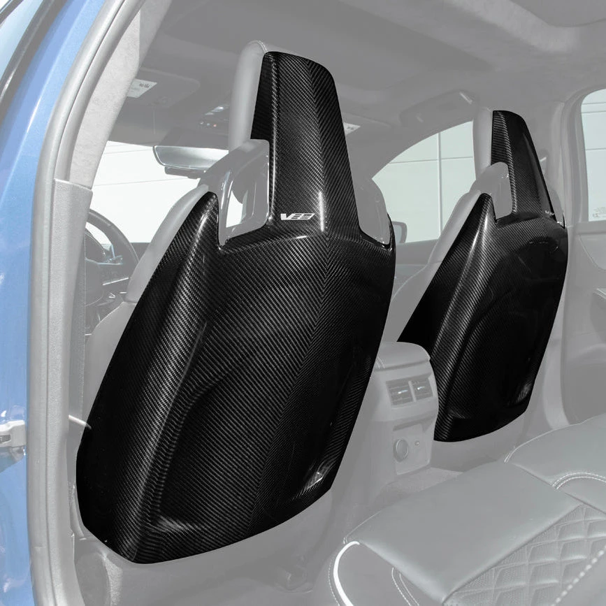 EOS Carbon Fiber Seat Backs - 2022+ Cadillac CT5-V Blackwing (VENT-1185-BKCF)