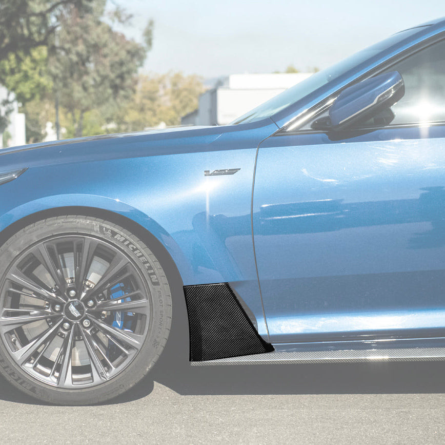 EOS Carbon Fiber Side Fender Upright - 2022+ Cadillac CT5V Blackwing (VENT-1557-BKCF)