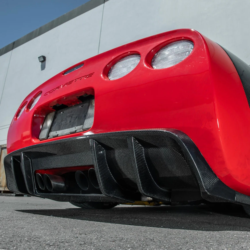 EOS Carbon Fiber Race Style Diffuser - 97-04 C5 Corvette (DIFF-1412-BKCF)