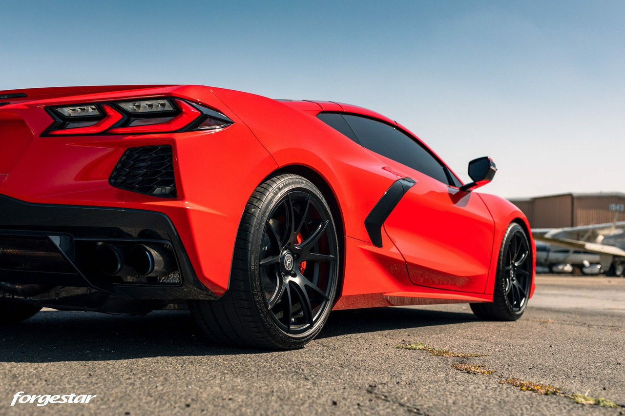 Forgestar CF5V Wheels - 19x9 Fronts / 20x11 Rears - Satin Black - C8 Corvette
