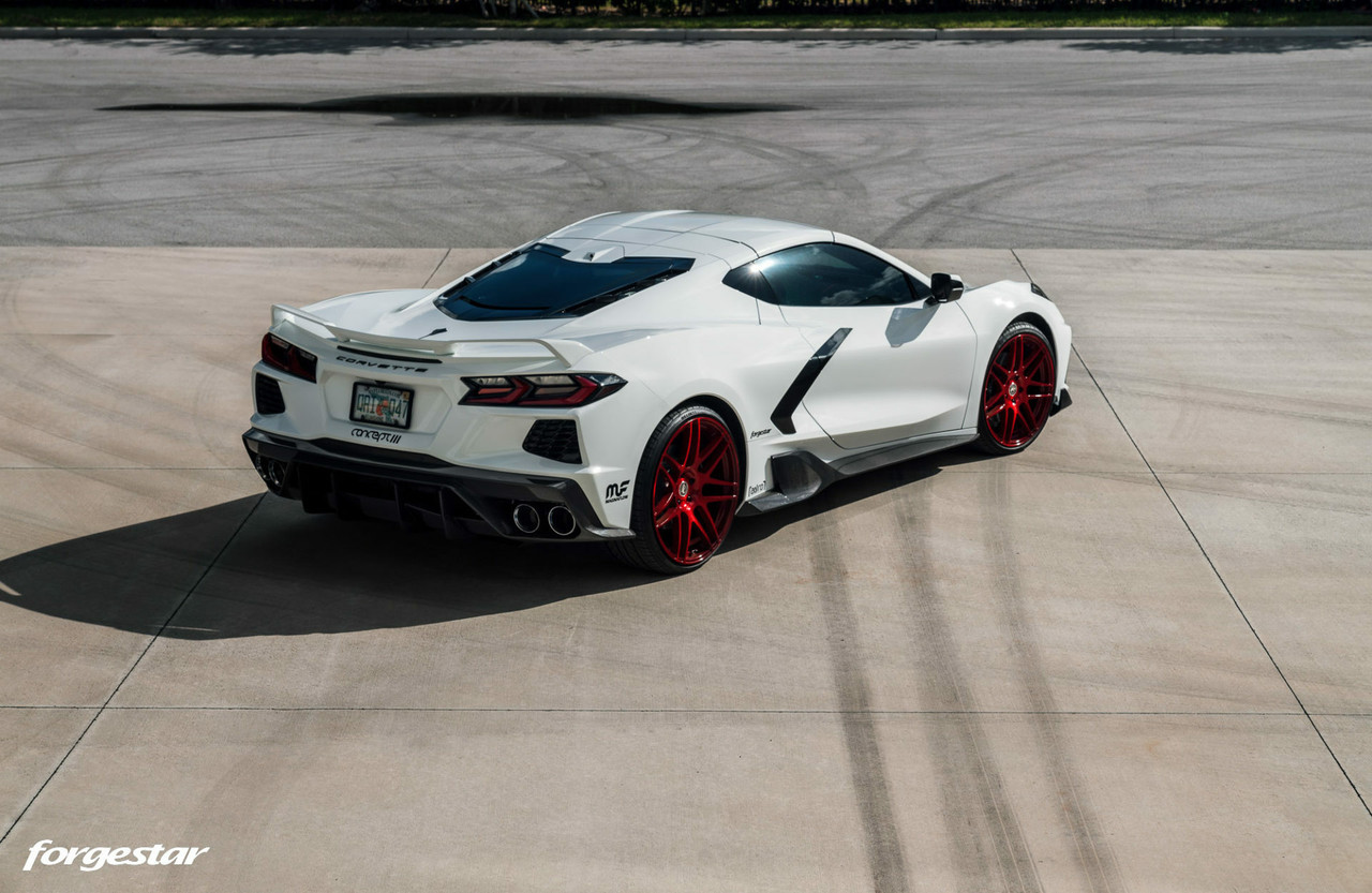 Forgestar F14 Wheels - 19x9 Fronts / 20x12 Rears - Satin Black - C8 Corvette