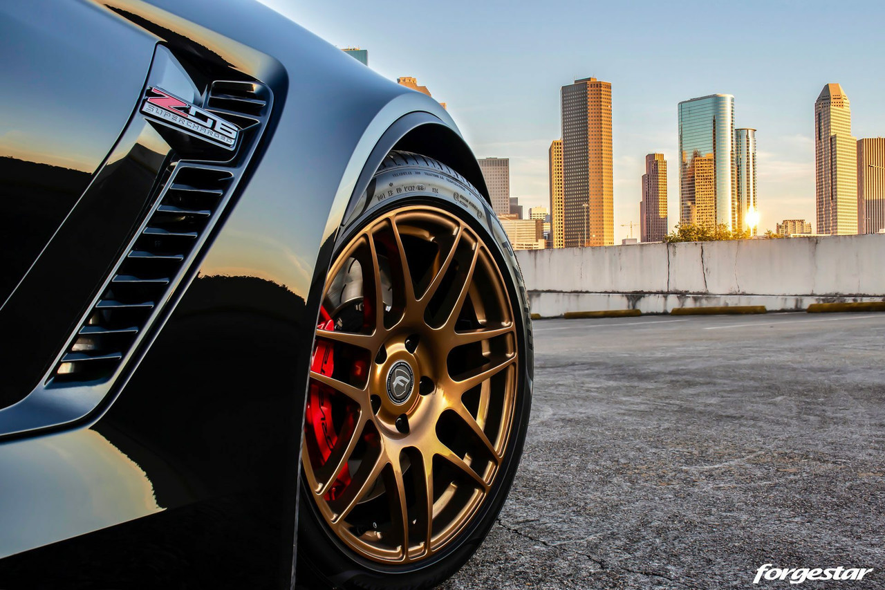 Forgestar F14 Wheels - 19x10 Fronts / 20x12 Rears - Gloss Black - C7 Corvette GS / Z06