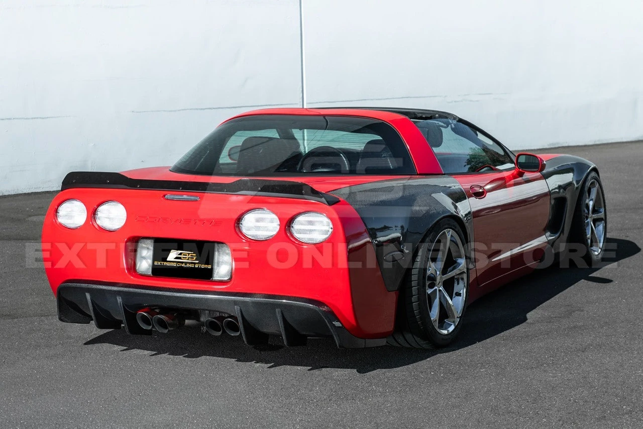 EOS Carbon Fiber Race Style Diffuser Open Bottom - 97-04 C5 Corvette (DIFF-1438-BKCF)