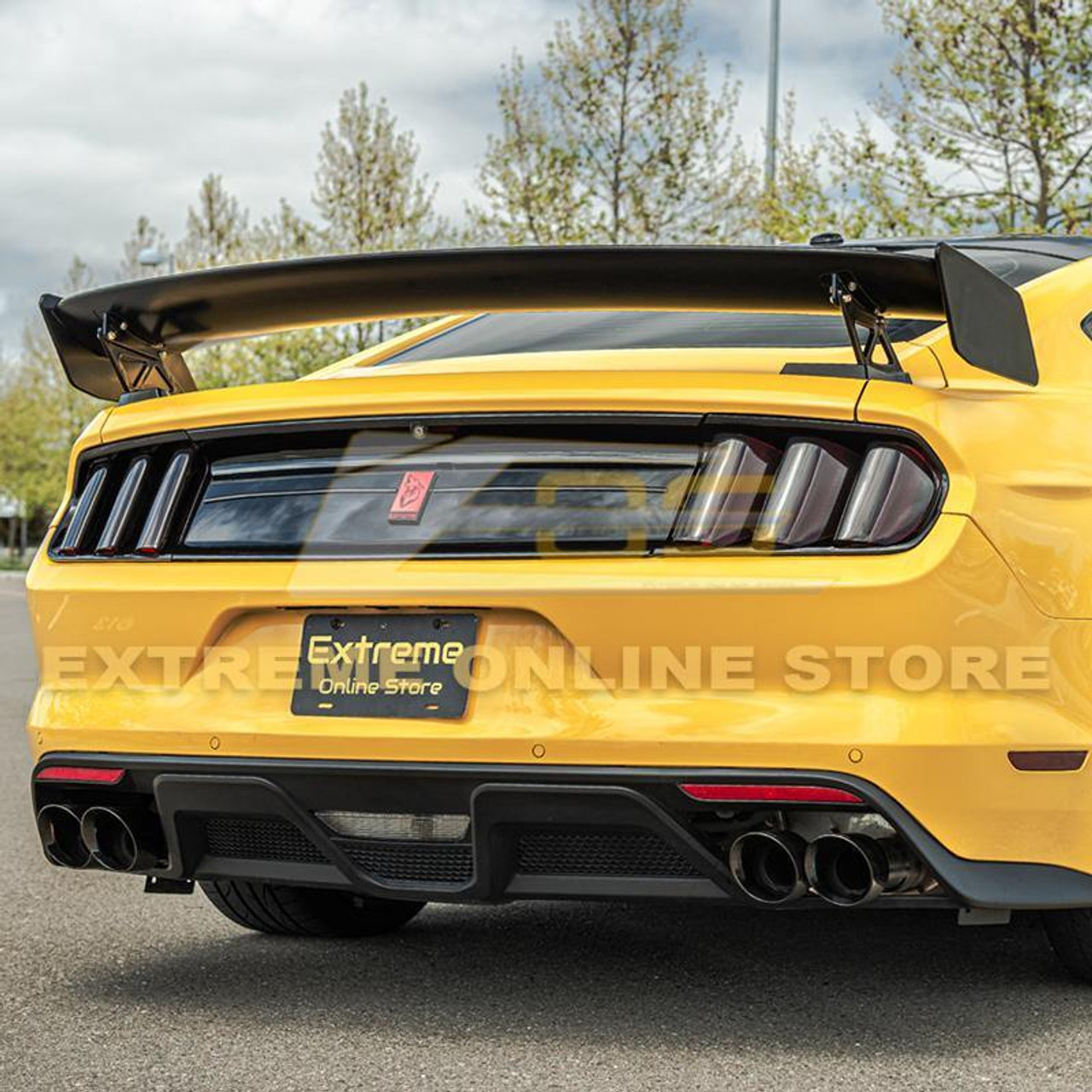 EOS GT500 High Wing Rear Spoiler - Forged Carbon Fiber - 15-23 Ford Mustang