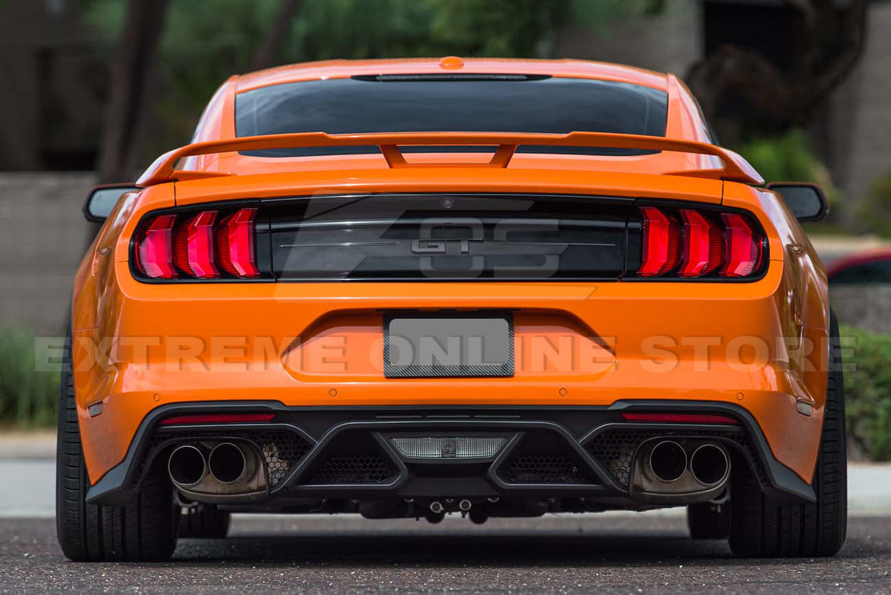 GT500 Style Rear Diffuser For 2015-2017 Ford Mustang - Matte Black Unpainted