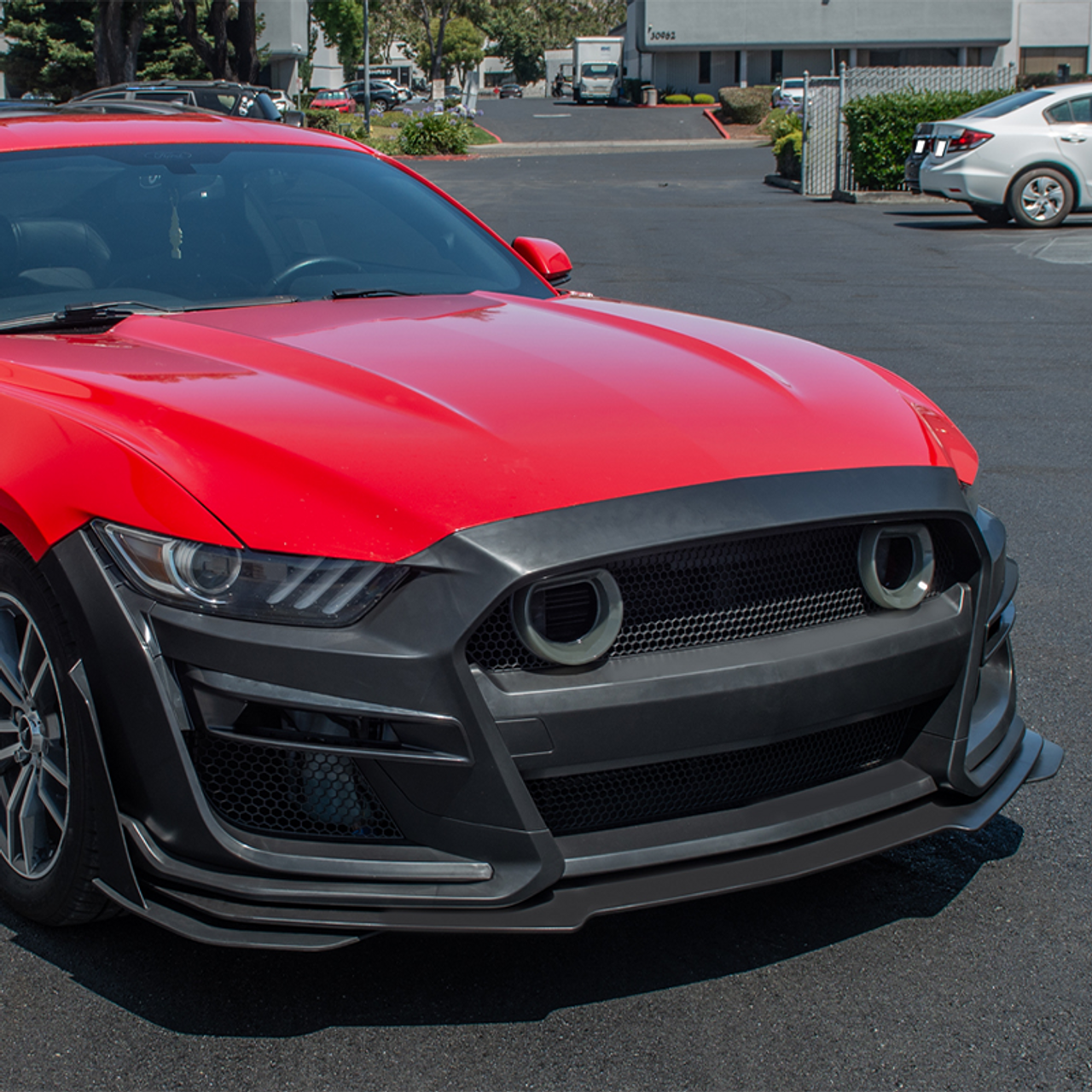 EOS GT500 Conversion Front Bumper Kit w. LED Grill - 15-17 Ford Mustang