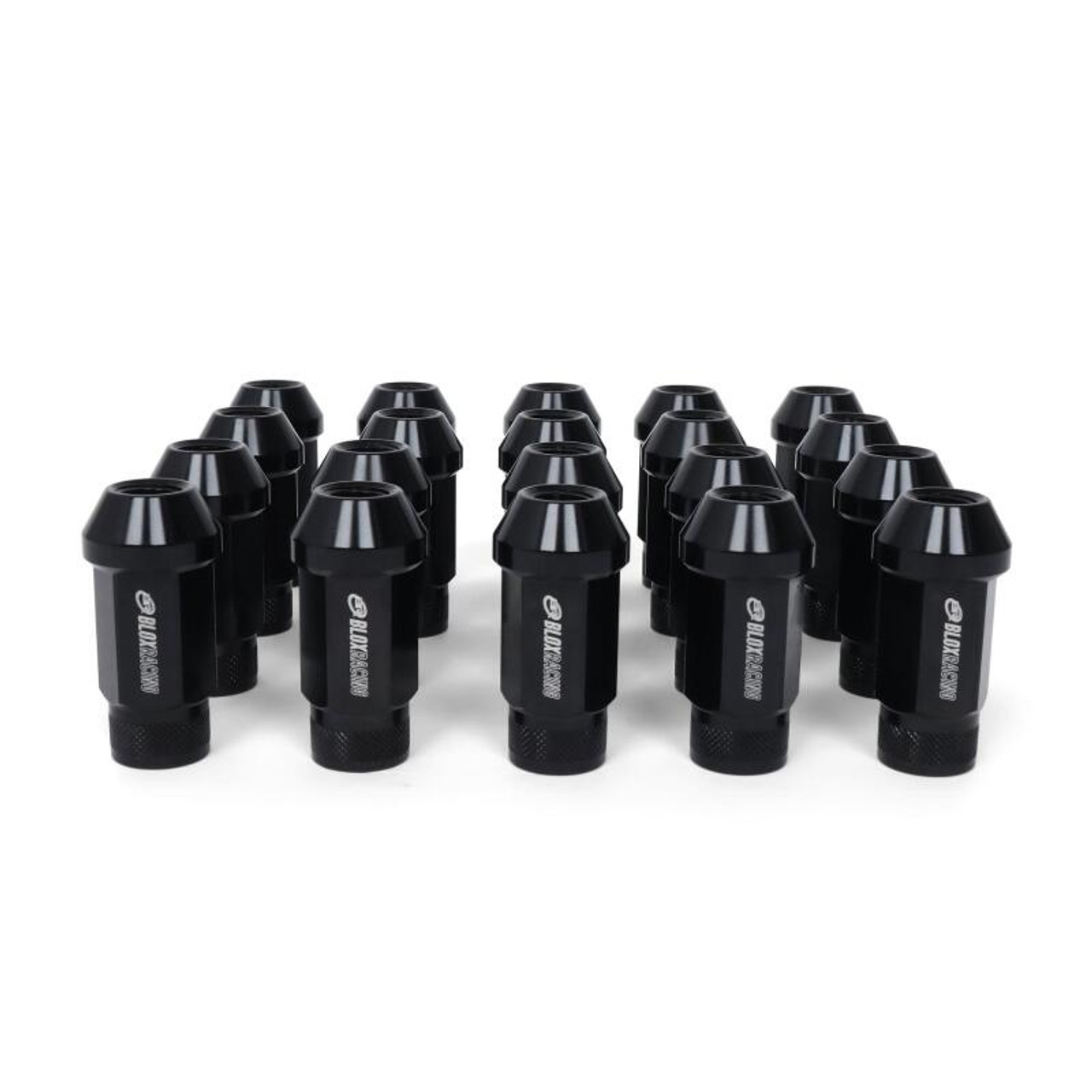 BLOX Racing Street Series Forged Lug Nuts - Black 12 x 1.25mm - Set of 16 - BXAC-00106-SSBK