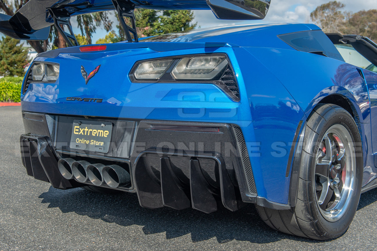 EOS Rear Bumper Diffuser Add-On - Matte Black - C7 Stingray / GS / Z06