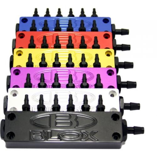 BLOX Racing 6-Port Billet Aluminum Black Universal with Fittings and Plugs - BXAC-00403-BL Photo - Primary