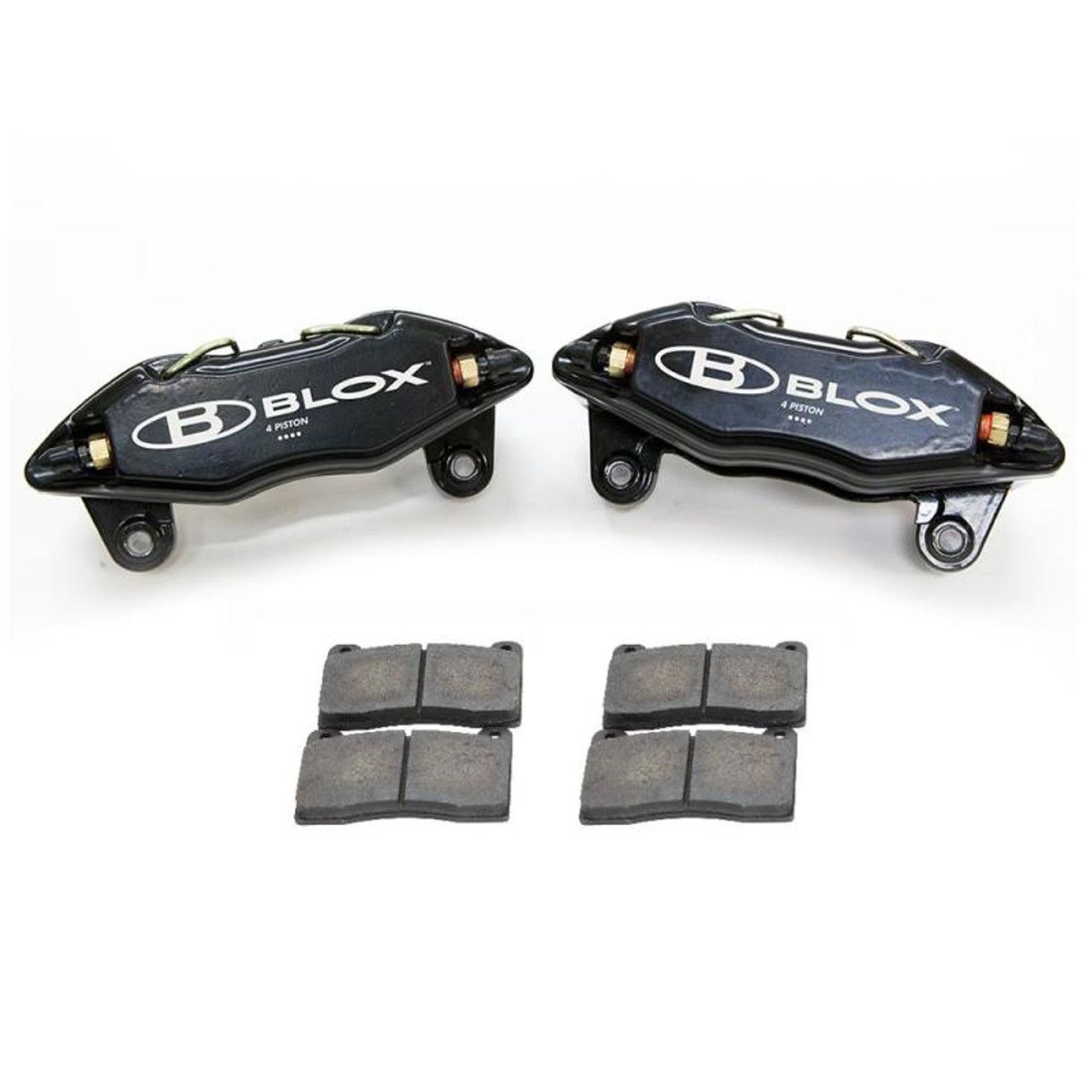 BLOX Racing Forged 4 Piston Calipers and Pads (Fits Honda/Acura 262mm Rotors) - BXBS-10500