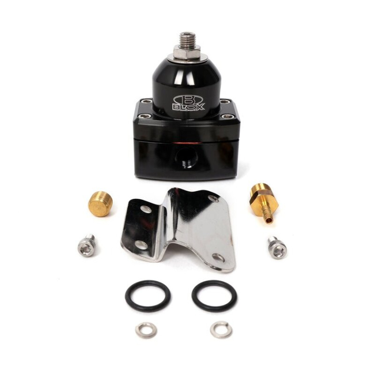 BLOX Racing 2-Port Design Black/Black Adjustable Fuel Pressure Regulator - BXFU-00410-BKB