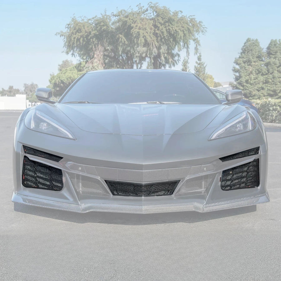 EOS Front Mesh Grill Inserts - Gloss Black - C8 Corvette Z06 (GRILL-605-ABS)