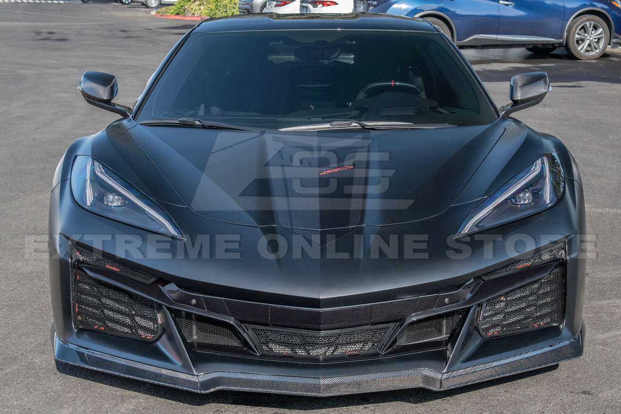 EOS Front Mesh Grill Inserts - Gloss Black - C8 Corvette Z06