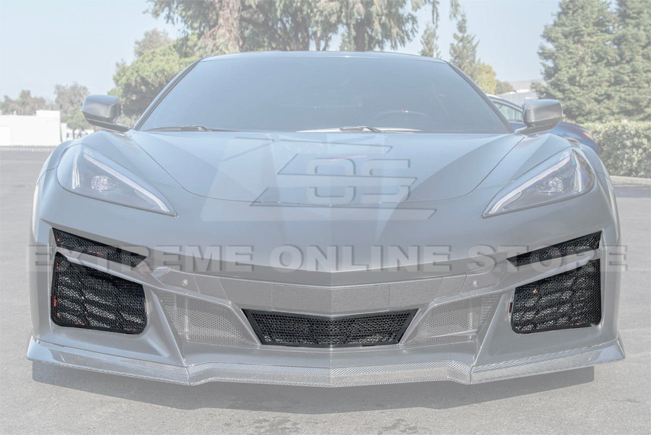 EOS Front Mesh Grill Inserts - Gloss Black - C8 Corvette Z06