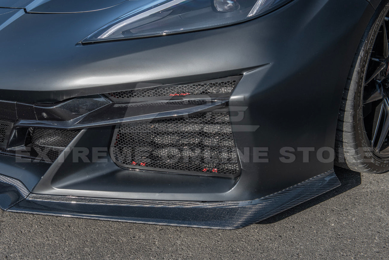 EOS Front Mesh Grill Inserts - Gloss Black - C8 Corvette Z06