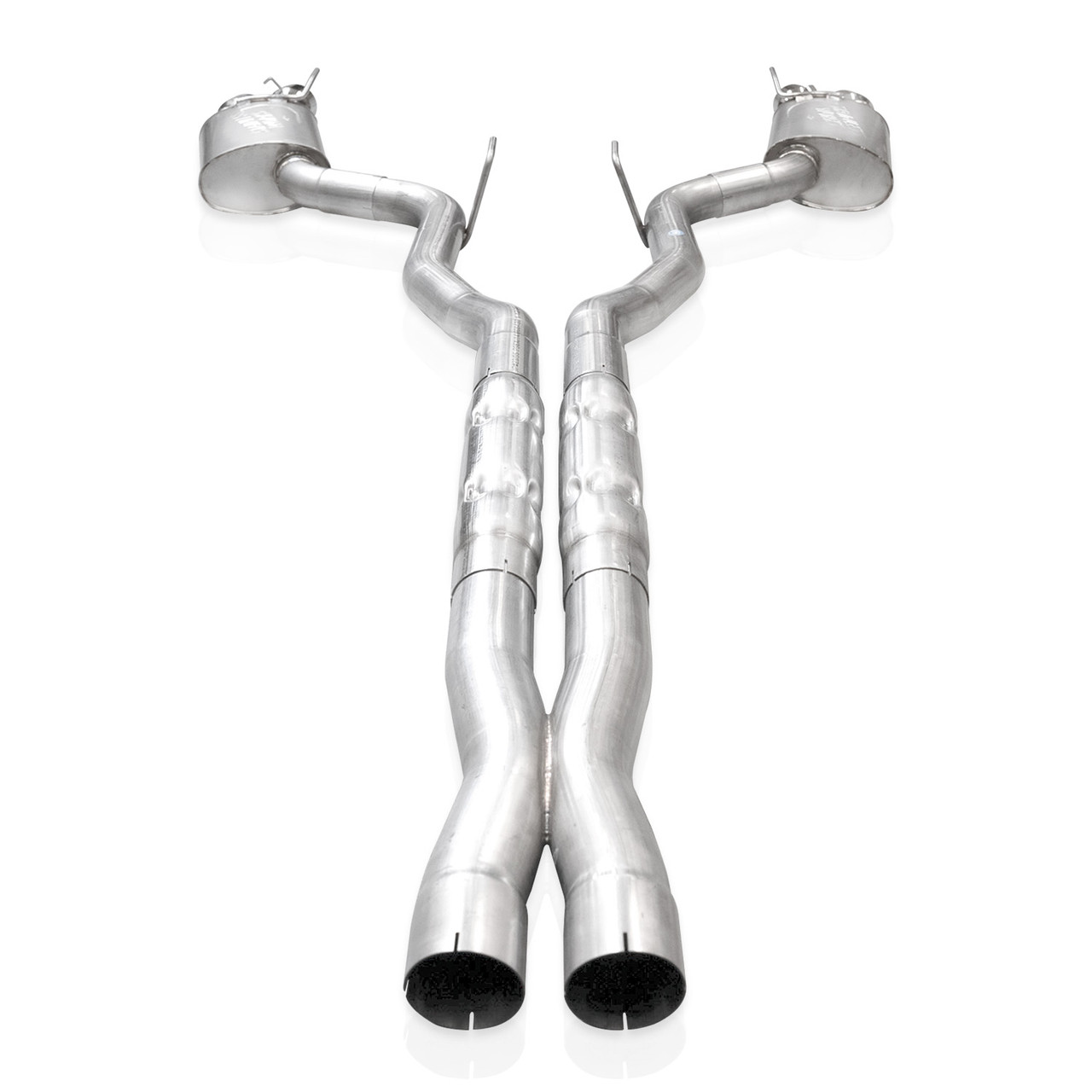 Stainless Works Legend Series Quad Tip Catback / X-Pipe / Factory Connect - 2024+ S650 Mustang GT