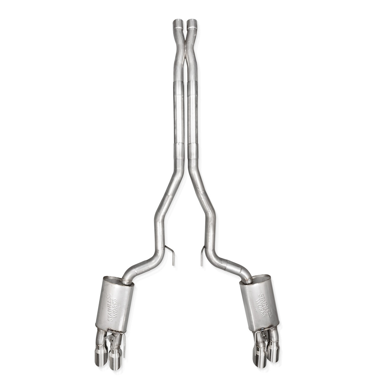 Stainless Works Redline Series Quad Tip Catback / X-Pipe / Performance Connect - 2024+ S650 Mustang GT