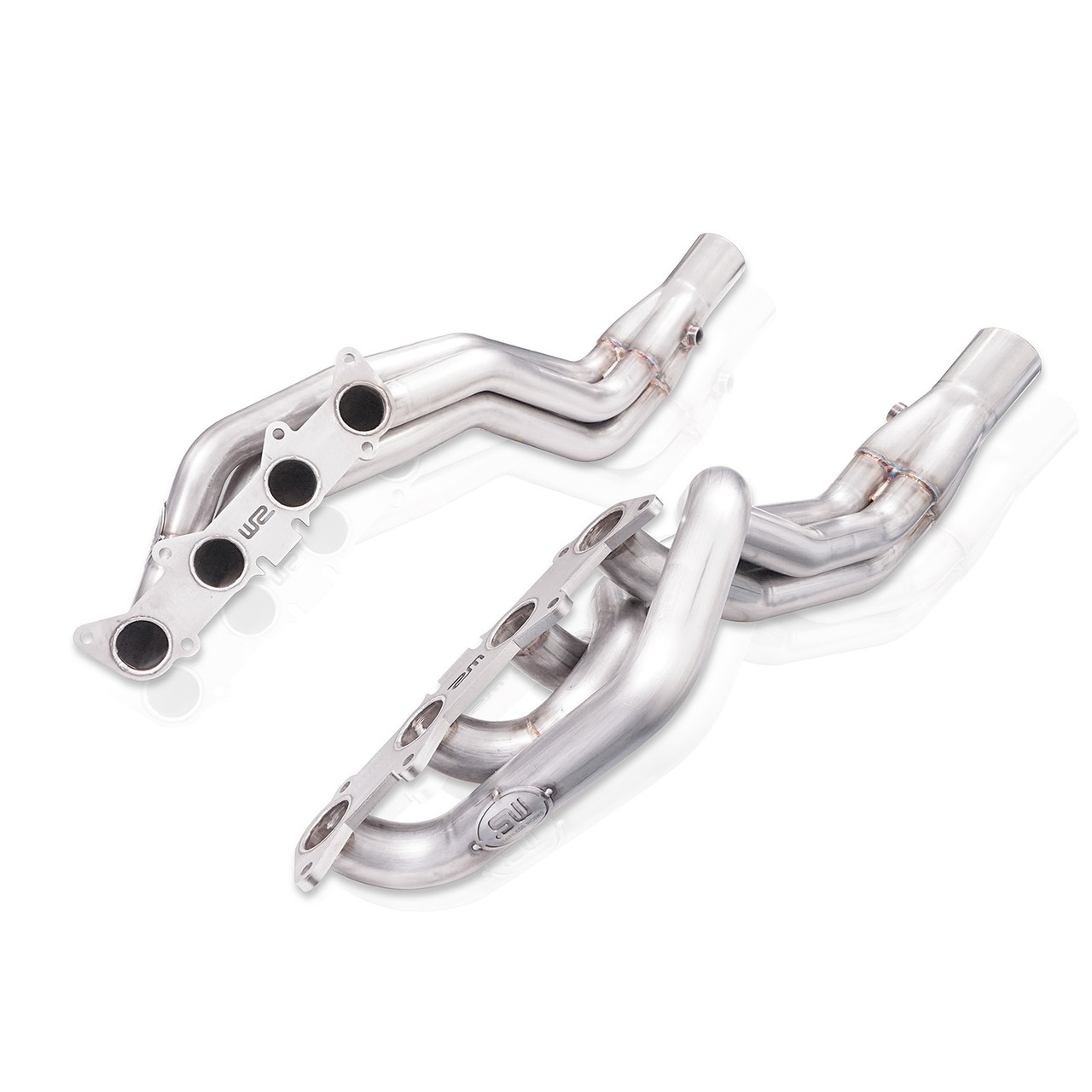 Stainless Power 1 7/8" Long Tube Headers w. High Flow Cats / Aftermarket Connect - S550 Mustang GT