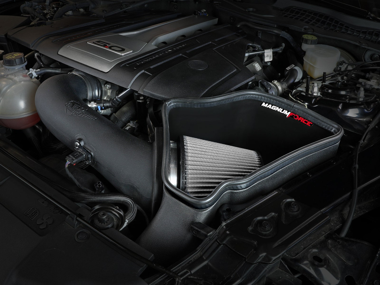 aFe Power Magnum FORCE Stage-2 Cold Air Intake System Pro DRY S Filter Media - 18-23 Mustang GT