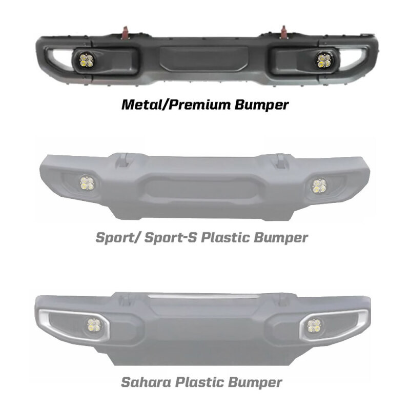 Baja Designs 2018 Wrangler JL Rubicon Squadron R Pro Fog Pocket Kit - 447069