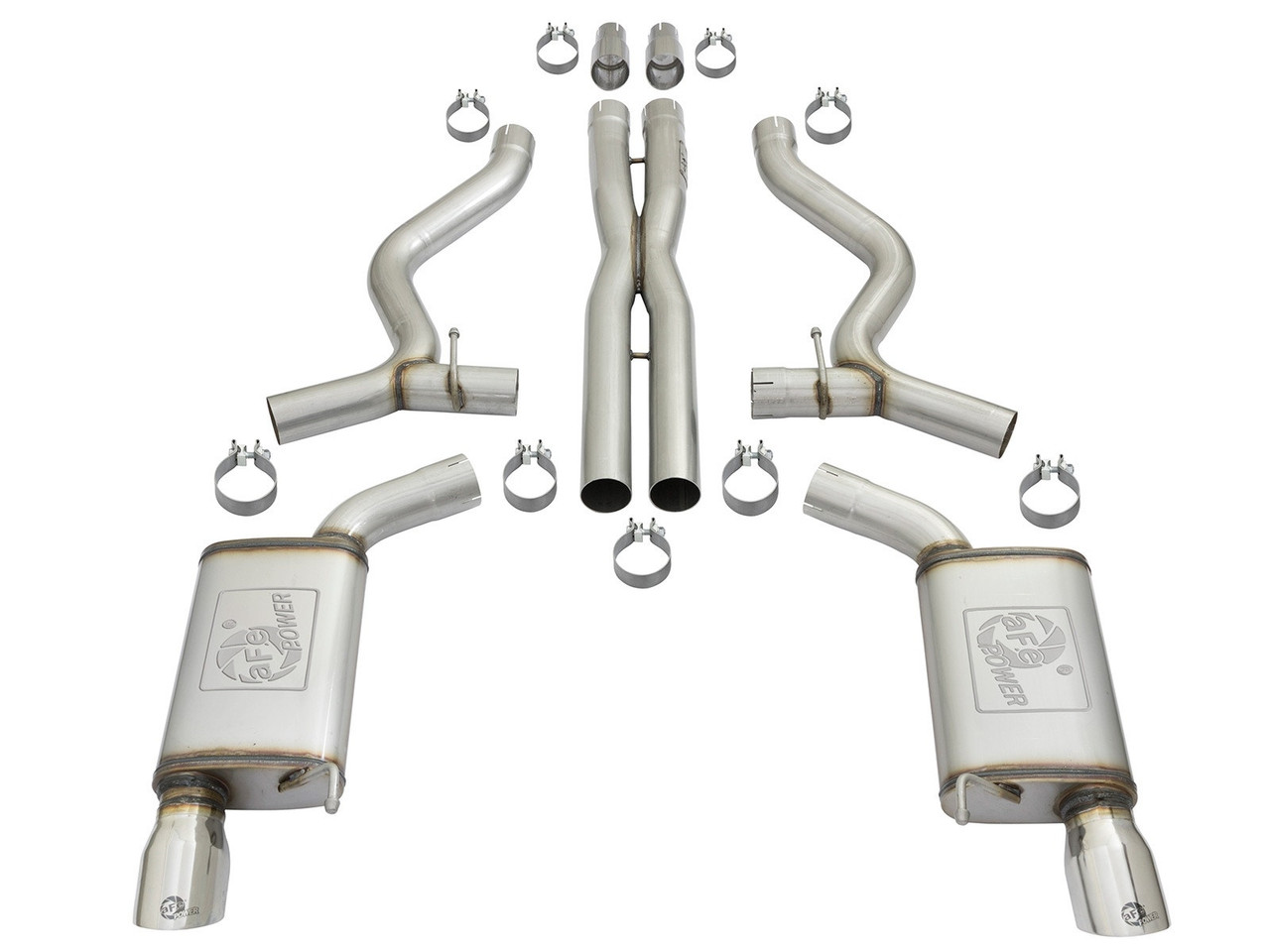 aFe Power Mach Force-XP Catback Exhaust w. Polished Tips - 15-17 Mustang GT