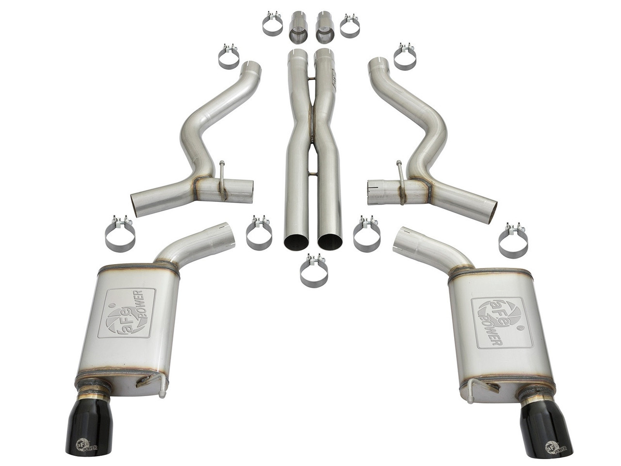 aFe Power Mach Force-XP Catback Exhaust w. Black Tips - 15-17 Mustang GT