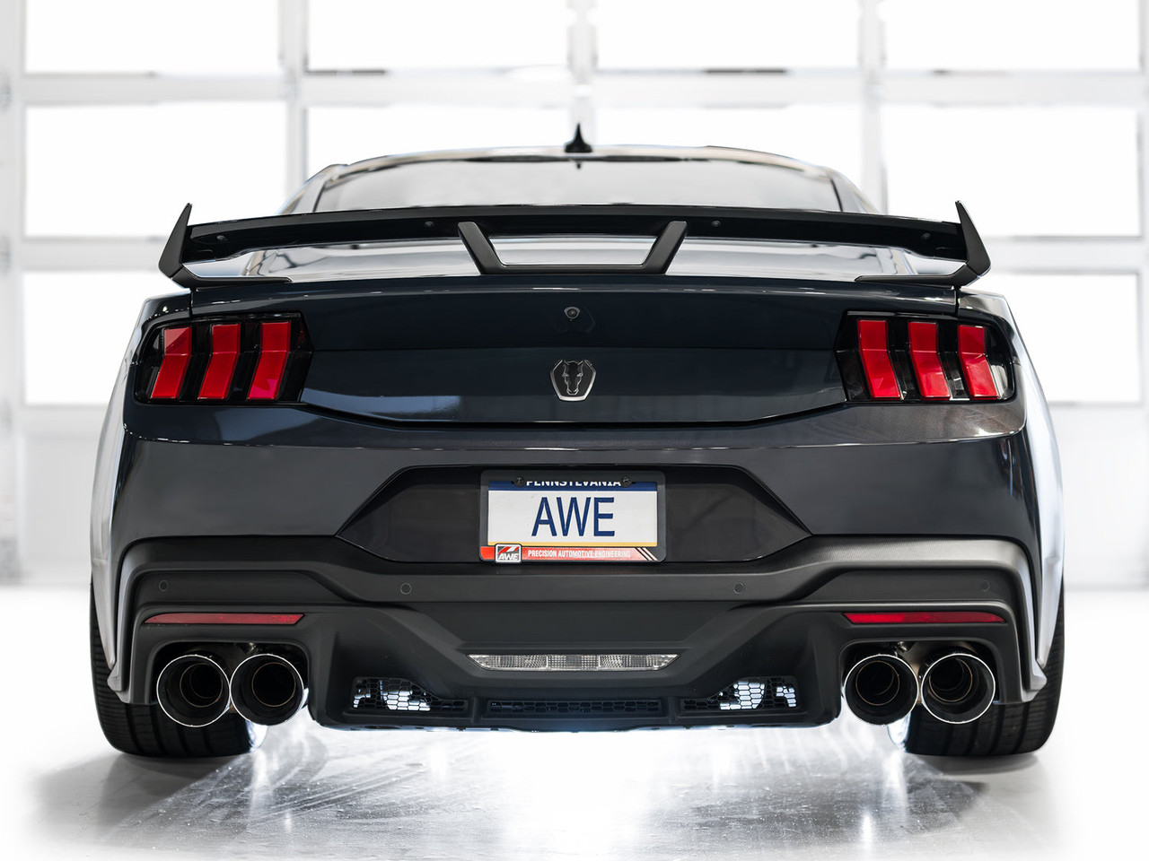 AWE Track Edition Catback Exhaust - Quad Diamond Black Tips - 2024+ S650 Mustang Dark Horse