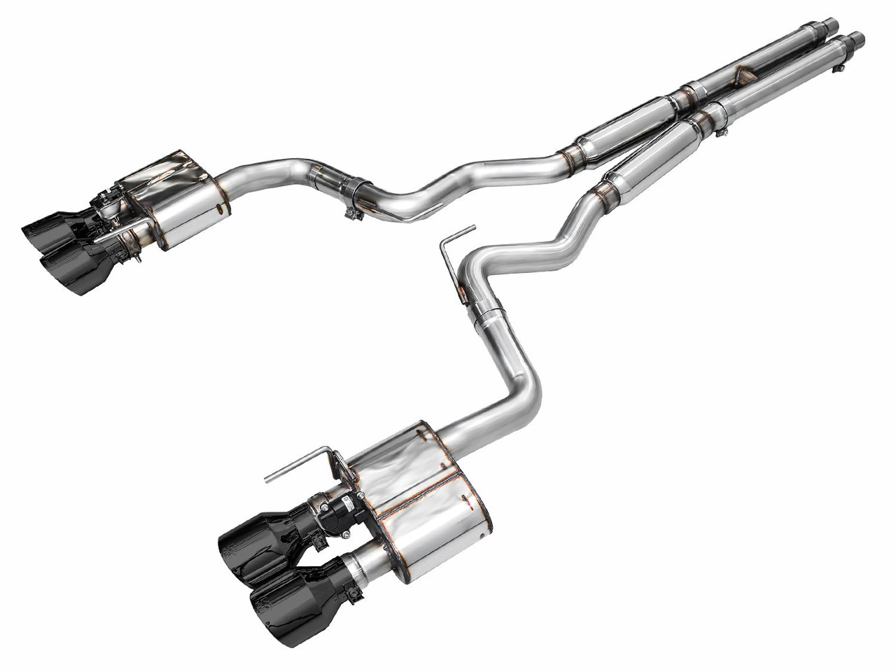 AWE SwitchPath Catback Exhaust - Quad Diamond Black Tips - 2024+ S650 Mustang Dark Horse