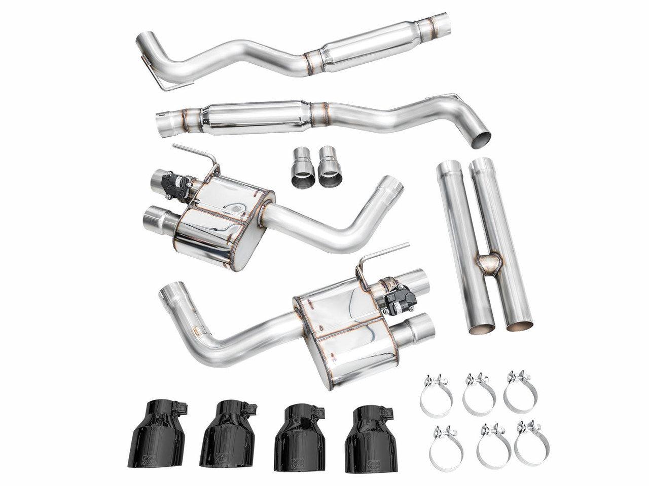 AWE SwitchPath Catback Exhaust - Quad Diamond Black Tips - 2024+ S650 Mustang Dark Horse