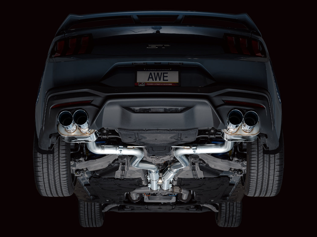 AWE SwitchPath Catback Exhaust - Quad Chrome Tips - 2024+ S650 Mustang GT