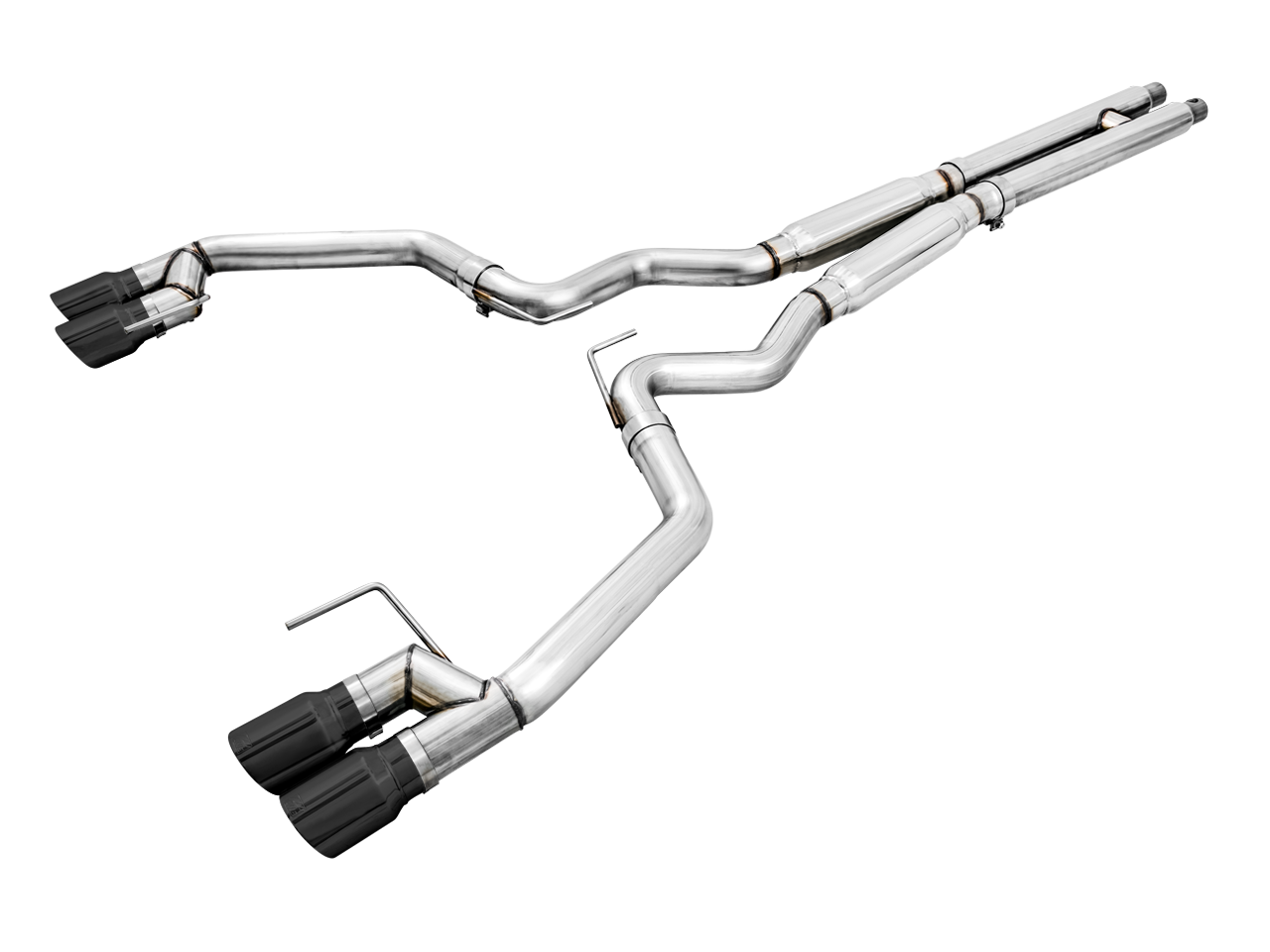 AWE Track Edition Catback Exhaust - Quad Diamond Black Tips - 18-23 S550 Mustang GT