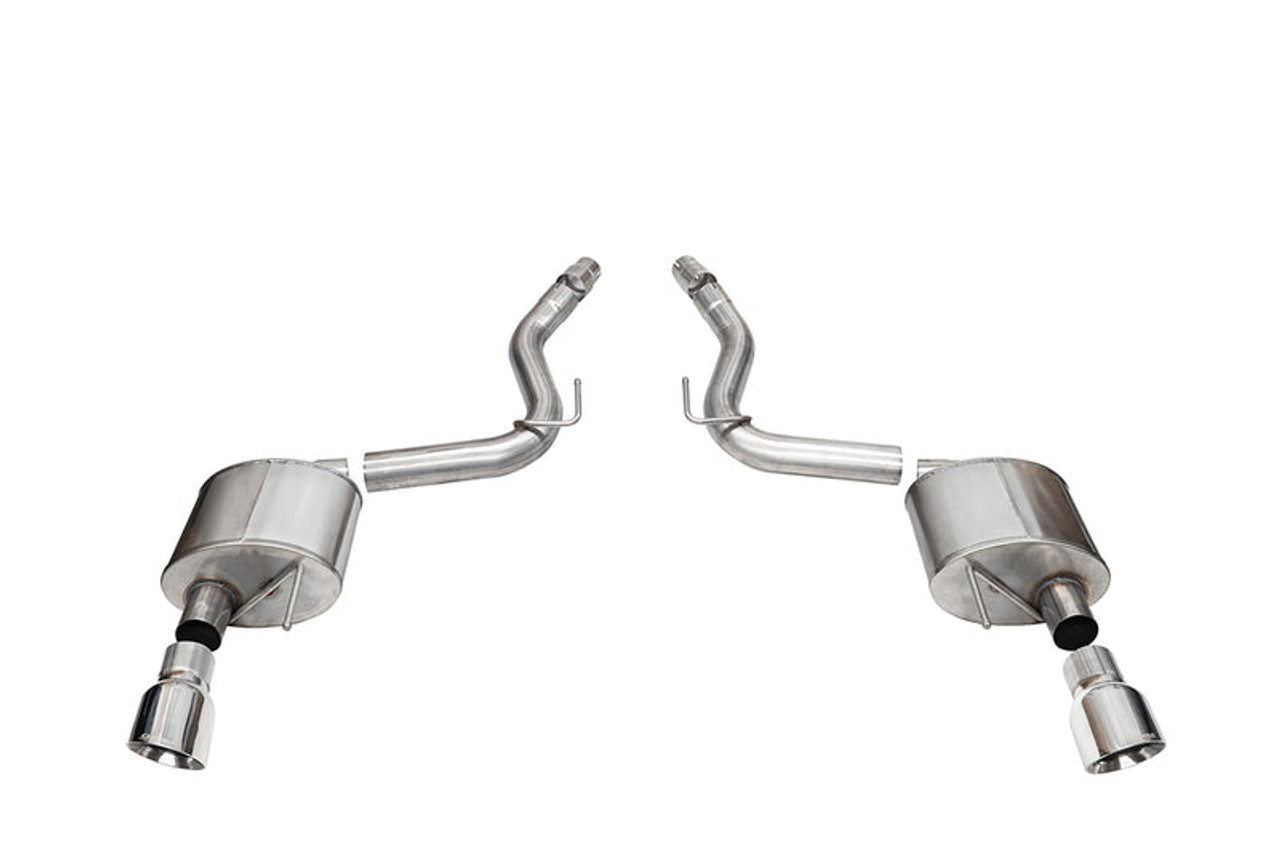 Corsa Sport Axleback Exhaust / Slash Cut Polished Tips / NO Valves - 2024+ S650 Mustang GT