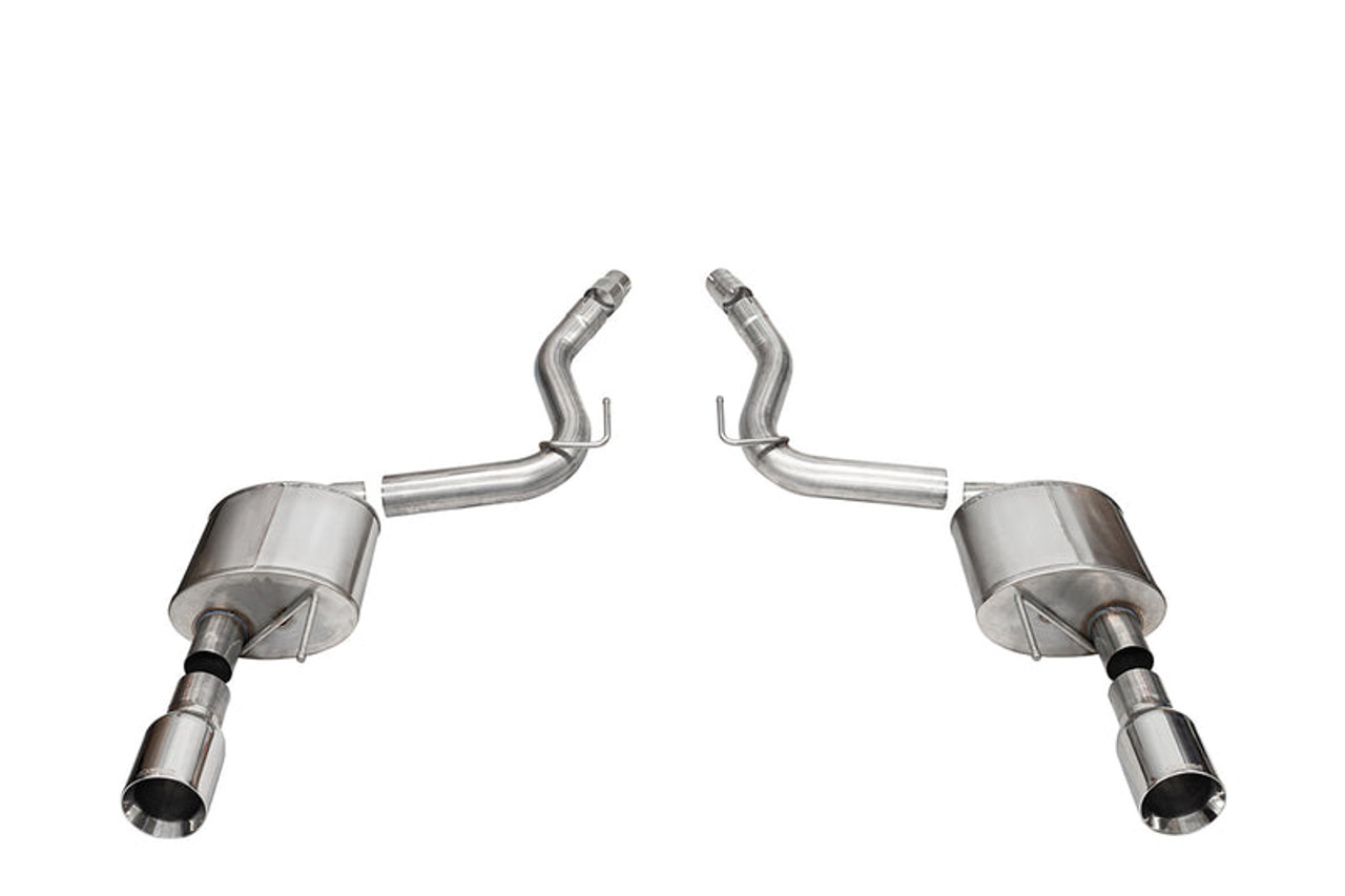 Corsa Sport Axleback Exhaust / Straight Cut Polished Tips / NO Valves - 2024+ S650 Mustang GT