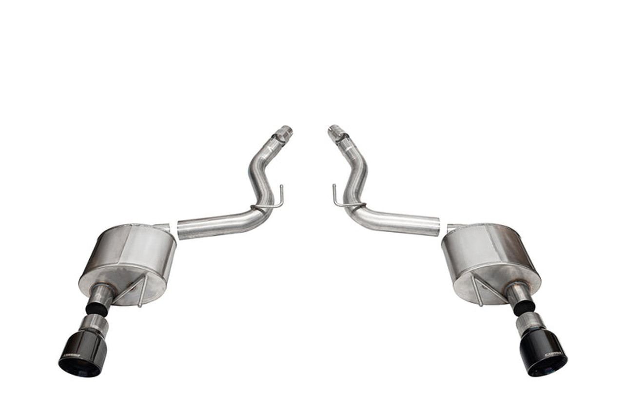 Corsa Sport Axleback Exhaust / Slash Cut Black PVD Tips / NO Valves - 2024+ S650 Mustang GT