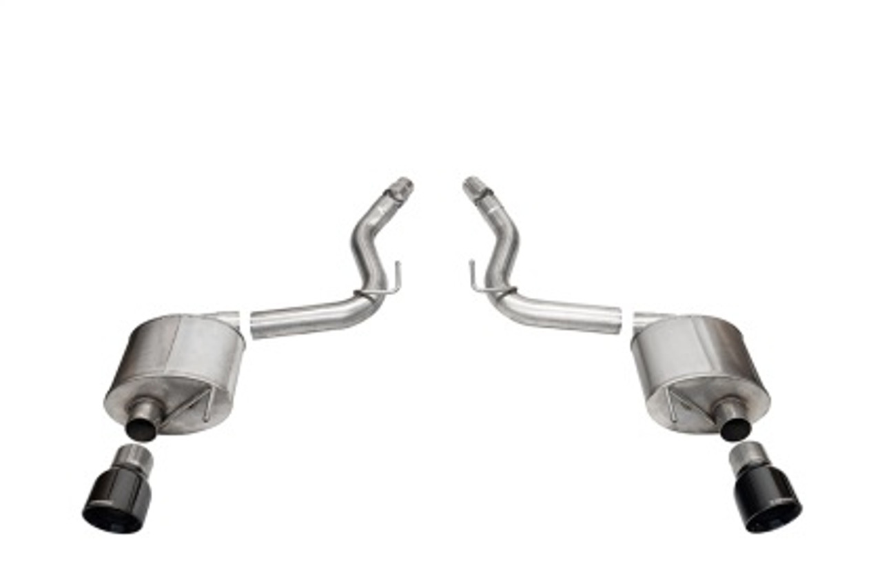 Corsa Touring Axleback Exhaust / Slash Cut Black PVD Tips / NO Valves - 2024+ S650 Mustang GT