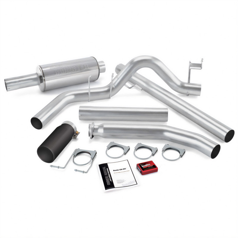 Banks Power 02 Dodge 5.9L Ext Cab Git-Kit - SS Single Exhaust w/ Black Tip - 49362-B