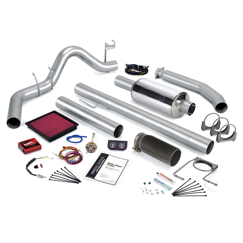 Banks Power 98 Dodge 5.9L Ext Cab Stinger System - SS Single Exhaust w/ Black Tip - 49364-B