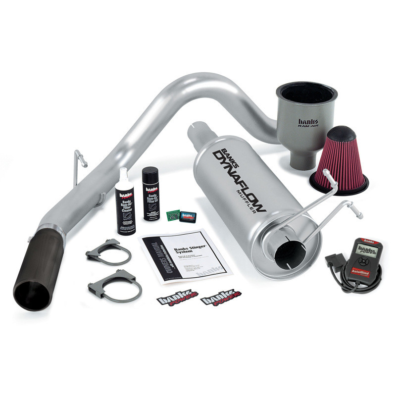 Banks Power 99-04 Ford 6.8L Ext/Crew Cab Stinger System w/ AutoMind - SS Single Exhaust w/ Black Tip - 49405-B