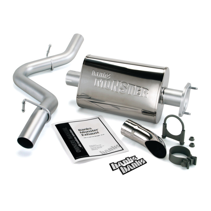 Banks Power 91-95 Jeep 4.0L Wrangler Monster Exhaust System - SS Single Exhaust w/ Chrome Tip - 51311