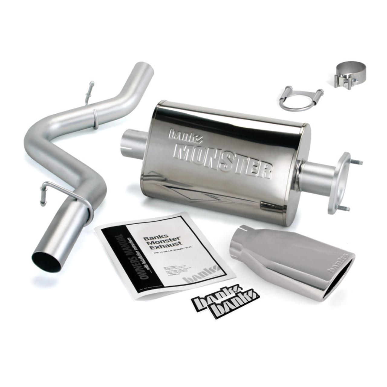Banks Power 04-06 Jeep 4.0L Wrangler Monster Exhaust System - SS Single Exhaust w/ Chrome Tip - 51314