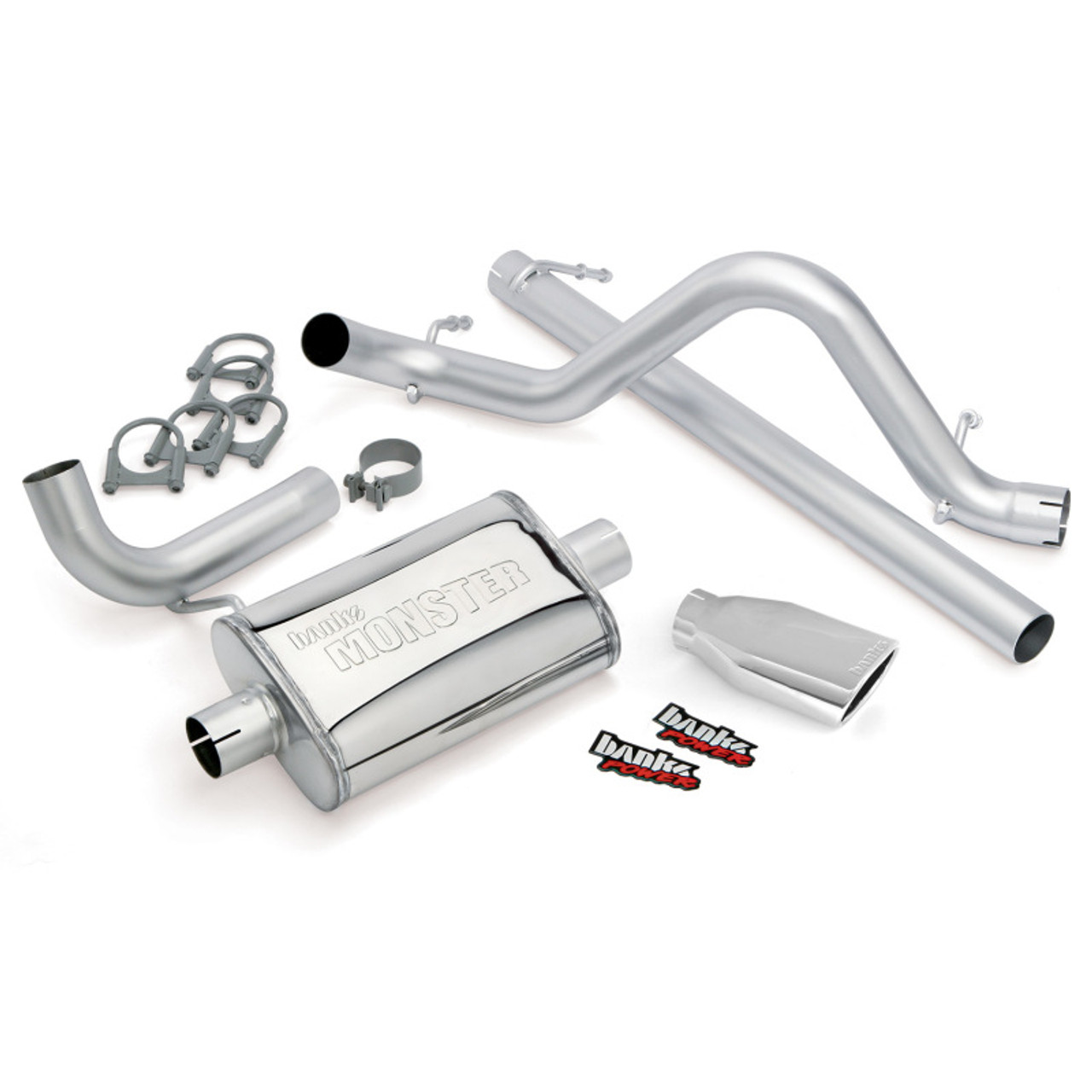 Banks Power 07-11 Jeep 3.8L Wrangler - 2dr Monster Exhaust System - SS Single Exhaust w/ Chrome Tip - 51321
