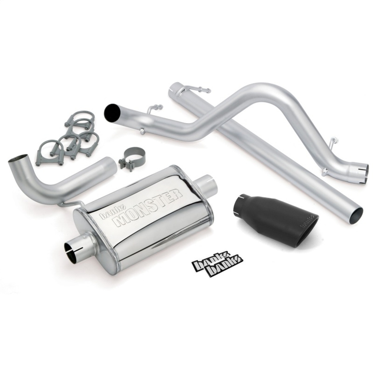 Banks Power 07-11 Jeep 3.8L Wrangler - 2dr Monster Exhaust System - SS Single Exhaust w/ Black Tip - 51321-B