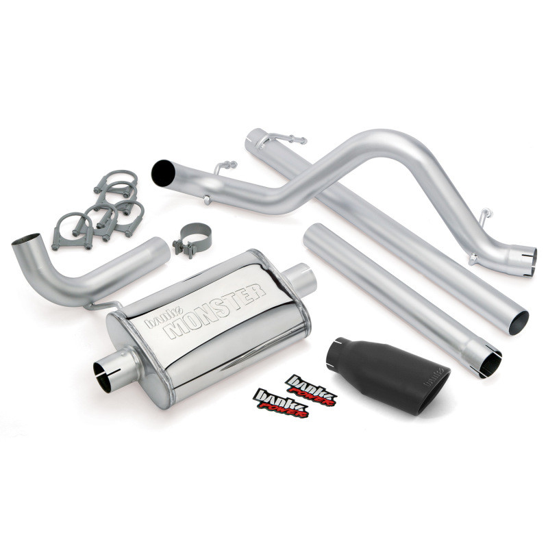 Banks Power 07-11 Jeep 3.8L Wrangler Unlimited - 4dr Monster Exh Sys - SS Single Exh w/ Black Tip - 51322-B